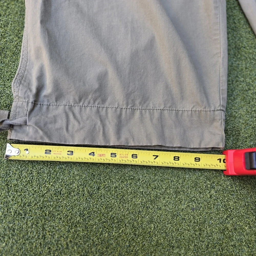 Nike Womens Capri Pants Size L(12-14) Olive Green Cropped Drawstring Hem